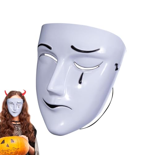 Mlllokfki Halloween-Gesichtsbedeckung, Herren-Maskerade-Maske | Lustige Trauer- und Lachmaske,Ausgefallene Kostüm-Cosplay-Gesichtsbedeckung, Halloween-Karneval-Vollgesichtsmaske für Damen und Herren von Mlllokfki