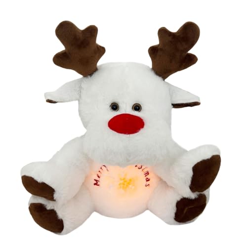 Mlllokfki Holiday Reindeer Toy, Plush Reindeer Decoration, Christmas Plush Toy, Stuffed Toys Animal Calming Plush, Soothing Plush with Musical and Lights, Electric Plush Animals for Sleep von Mlllokfki