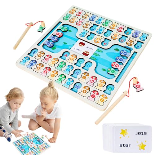 Mlllokfki Magnetic Fishing Game, Educational Fishing Toys, for Toddler And Preschoolers, Fishing Game, Color And Letter Learning 12.2x12.6x1.18 Inches for Age 4-6 Girls Boys Preschool Educational von Mlllokfki