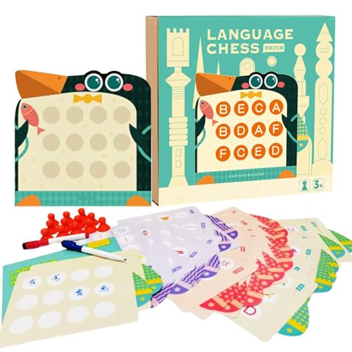 Mlllokfki Matching Board Game, Eltern-Child Interactive Toy, Bilingual Cards Game, Chinesisches Englisches Spiel, Chess Board Game, Lernbrett Game, Family Game Night, Interactive Learning Toy, Kids von Mlllokfki