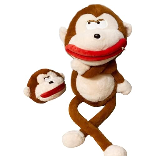 Mlllokfki Monkey Theme Stuffed Animal, Creative Plush Monkey Pillow, Plüschtier, niedliche Plüschtiere, süße Monkey Present, Soft Stuffed Monkeys für Family Friends Colleagues von Mlllokfki