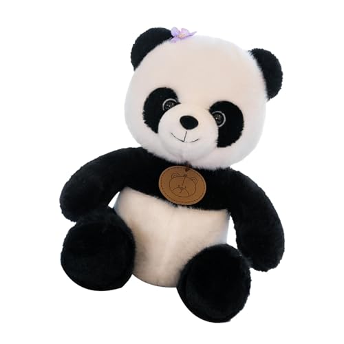 Mlllokfki Niedlicher Panda Plüsch, Soft Panda Doll, Handcrafted Panda Stuffed, Lila Flower Plush, Kids Stuffed Animal, Nursery Panda Toy, Super Soft Bear, Niedliches Plüschtier, Panda Bear, Dekorativ von Mlllokfki