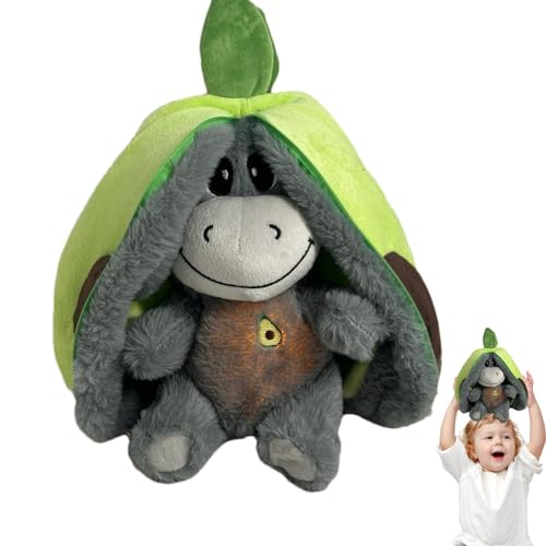 Mlllokfki Realistic Breathing Plush Donkey Toy | Fruit-Themed Snuggle Plushie with Lights and Music | Perfect for Early Education and Comforting Kids at Bedtime von Mlllokfki