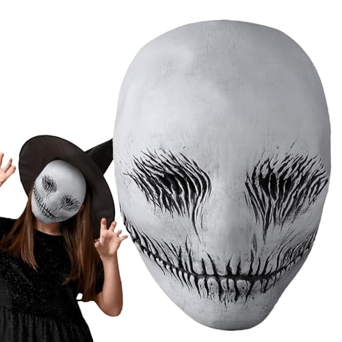 Mlllokfki Spooky Skeleton Face Cover, Realistic Skull, Fearsome Skull Face Cover, Horror Spectre Realistic Costume Headgear Cosplay Headgear, Soft and Comfortable Men's Costume Face Cover von Mlllokfki