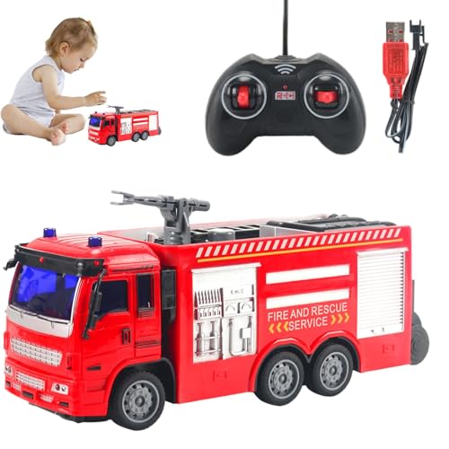 Mlllokfki Toddler Fire Truck Toys, Children's Fire Truck Car Set, Construction Truck Toys, Fire Truck Toy with Lighting Effects, Educational Fire Truck Toys, Interactive Toddler Toy, Fire Engine von Mlllokfki