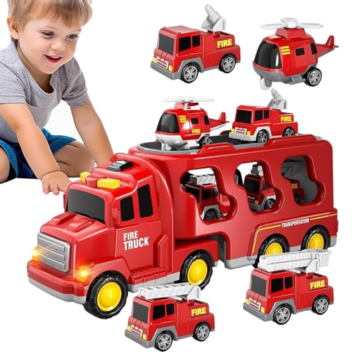 Mlllokfki Toy Car Truck | Simulation Vehicle Toy | 7-in-1 Car Toy, Boys Transport Car, Flashing Lights Toy, Small Car Toy, Indoor Car Truck, Car Toy for Boys, Boys Vehicle Toy, Flashing Car Lights von Mlllokfki