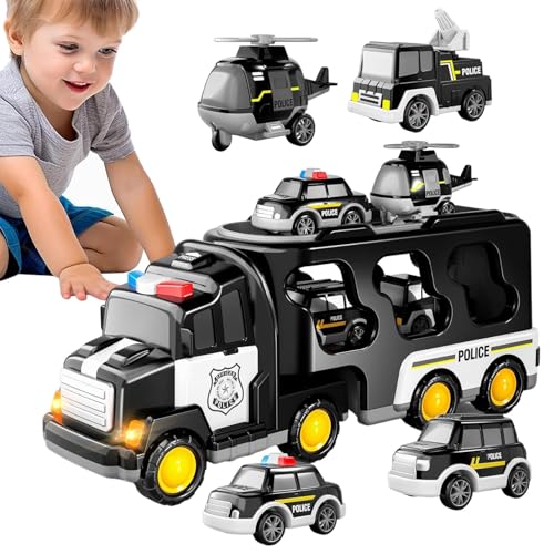 Mlllokfki Toy Car Truck | Simulation Vehicle Toy | 7-in-1 Car Toy, Boys Transport Car, Flashing Lights Toy, Small Car Toy, Indoor Car Truck, Car Toy for Boys, Boys Vehicle Toy, Flashing Car Lights von Mlllokfki