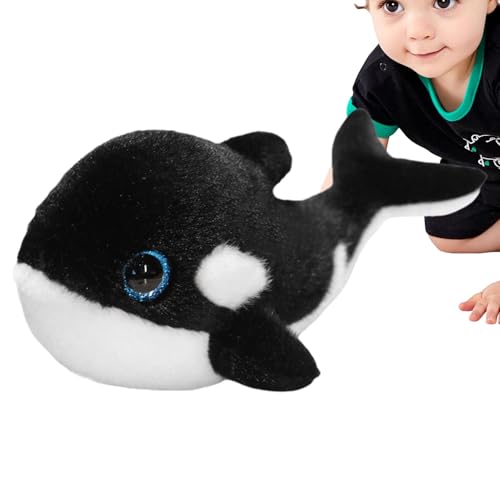 Mlllokfki Whale Room Decoration, Soft Plush Sea Animals, Plush Sea Creature Decor, Fun Whale Cartoon Doll, Snuggly Whale Plushie, Giftable Plush Toys, Unique Whale Decor von Mlllokfki