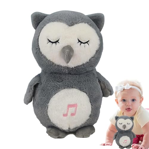 Musical Doll for Kids, Electric Breathing Owl Plush, Realistic Breathing Simulation Toy, Musical Plush Toy for Kids, Bedside Table Plush Doll, Desktop Owl Plush Toy, Kid's Room Nightstand Toy, von Mlllokfki