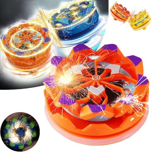 Feuerwerks-Fingerspitzen-Gyroskop, handgeführtes Feuerwerks-Gyroskop, Fidget-Spinner for Erwachsene, sensorisches Fidget-Spielzeug, Angstspielzeug, Kollisionsfunken, leuchtendes Kreiselspielzeug(Orang von Mlthcig