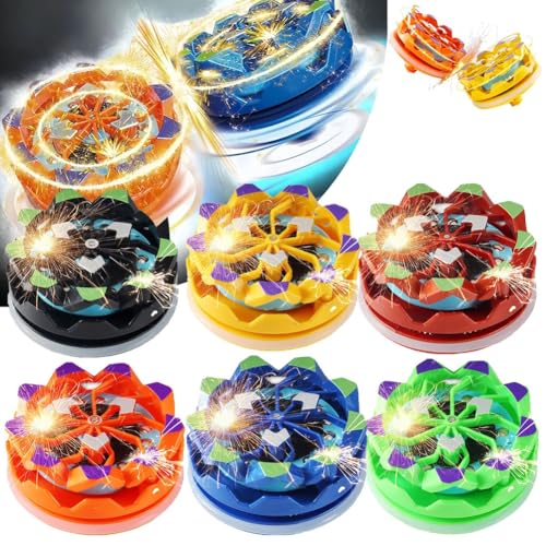 Feuerwerks-Fingerspitzen-Gyroskop, handgeführtes Feuerwerks-Gyroskop, Fidget-Spinner for Erwachsene, sensorisches Fidget-Spielzeug, Angstspielzeug, Kollisionsfunken, leuchtendes Kreiselspielzeug(6PCS) von Mlthcig