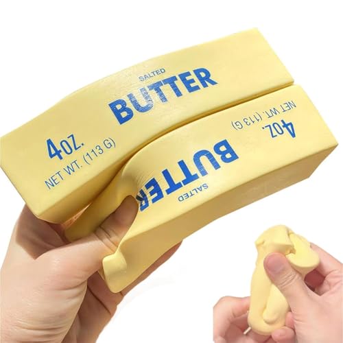 Mlthcig Langsam Aufsteigendes Butterstäbchen-Quetschspielzeug, Lustiges, Weiches Butterstäbchen-Zappelspielzeug, Handgefertigtes Silikon-Quetschspielzeug for Stressabbau, Langsam Aufsteigendes(2PCS) von Mlthcig