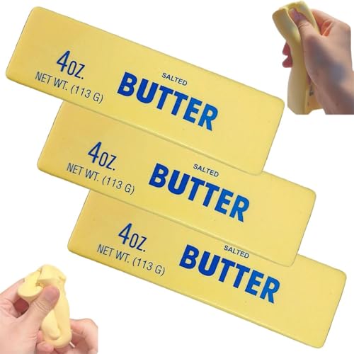 Mlthcig Langsam Aufsteigendes Butterstäbchen-Quetschspielzeug, Lustiges, Weiches Butterstäbchen-Zappelspielzeug, Handgefertigtes Silikon-Quetschspielzeug for Stressabbau, Langsam Aufsteigendes(3PCS) von Mlthcig