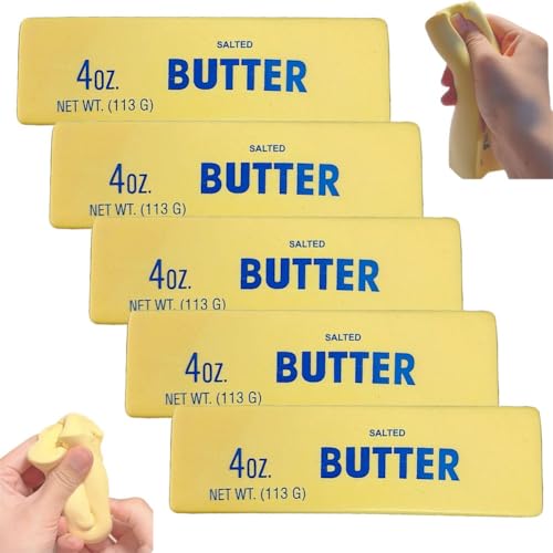 Mlthcig Langsam Aufsteigendes Butterstäbchen-Quetschspielzeug, Lustiges, Weiches Butterstäbchen-Zappelspielzeug, Handgefertigtes Silikon-Quetschspielzeug for Stressabbau, Langsam Aufsteigendes(5PCS) von Mlthcig