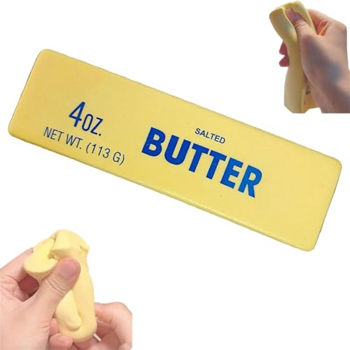 Mlthcig Langsam Aufsteigendes Butterstäbchen-Quetschspielzeug, Lustiges, Weiches Butterstäbchen-Zappelspielzeug, Handgefertigtes Silikon-Quetschspielzeug for Stressabbau, Langsam Aufsteigendes(1PC) von Mlthcig