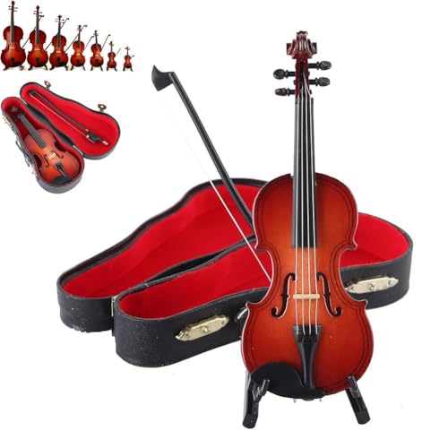 Winziges Geigenmodell, Winziger Geigen-Schlüsselanhänger Mit Schleife, Kleinstes Geigenspielzeug Der Welt, Miniatur-Geigenmodell, Mini-Musikinstrument, Dekoration, Geschenk (Size : 25cm) von Mlthcig