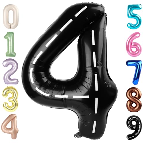 Ballon Zahl 40 Zoll Groß 4 Mylar Folie Helium Ballons für 4th 14 24 40 Schwarz Happy Birthday Party Wednesday Addams Geburtstag Dekorationen von Mluchee