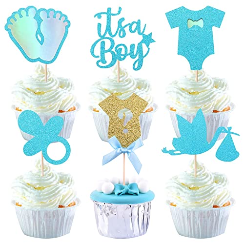 26 Stück Tortendeko, Baby Shower Tortendeko Schnuller Onesie Jumpsuit Kuchendekoration Vogel Schnuller Kuchen Dekorationen für Baby Shower Gender Reveal Geschlecht verkünden Geburtstag Schwangerschaft von Mmgoqqt