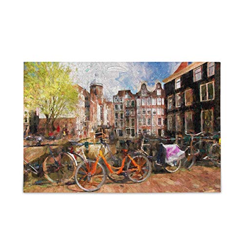 Mnsruu 1000 Teile Puzzle Amsterdam City Puzzles für Erwachsene Kinder Familie von Mnsruu