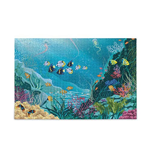 Mnsruu 1000 Teile Puzzle Meeresleben Puzzles für Erwachsene Kinder Familie von Mnsruu