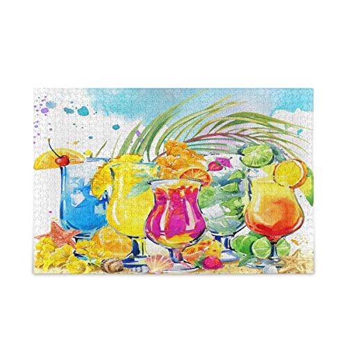 Mnsruu 1000-teiliges Puzzle, bunt, Cocktail-Puzzles für Erwachsene, Kinder, Familie von Mnsruu