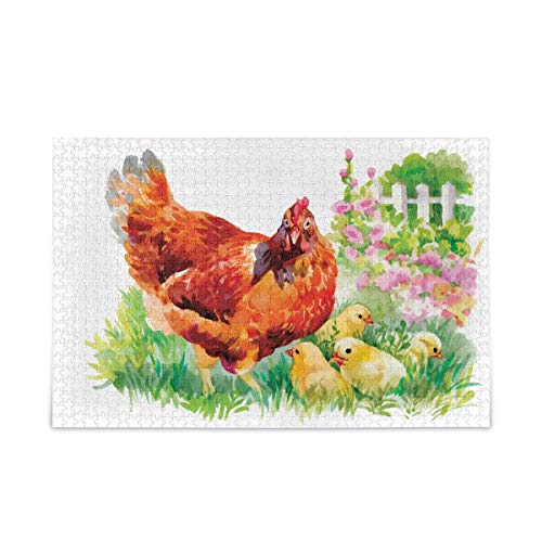 Mnsruu 1000pcs Puzzle Aquarell Henne und Küken Puzzles für Erwachsene Kinder Familie Mnsruu 1000pcs Puzzle Aquarell Henne und Küken Puzzles für Erwachsene Kinder Familie von Mnsruu