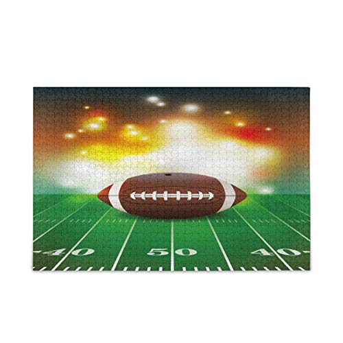 Mnsruu American Football on Grass Sport Puzzle Freizeit Kreative Spiele 1000 Teile für Erwachsene Kinder Geschenk von Mnsruu