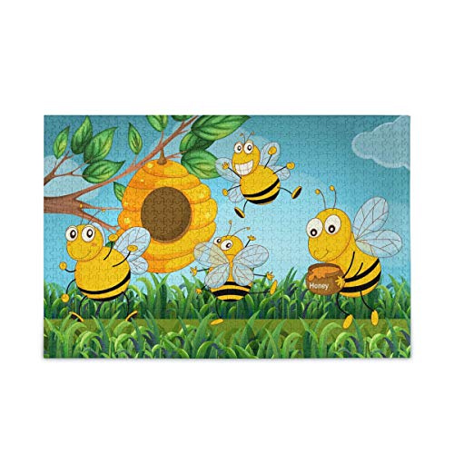 Mnsruu Bienen fliegen um den Bienenstock Puzzle 1000 Teile Puzzle für Kinder Erwachsene DIY Geschenk von Mnsruu