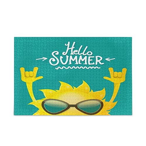 Mnsruu Hello Summer Sun Puzzle Freizeit Kreative Spiele 1000 Teile für Erwachsene Kinder Geschenk von Mnsruu