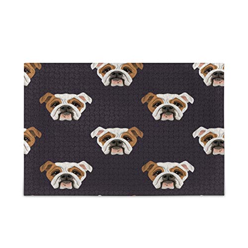 Mnsruu Hipster Bulldogge Hund Französisch Stilvolle Vintage Puzzle Freizeit Kreative Spiele 1000 Teile für Erwachsene Kinder Geschenk von Mnsruu