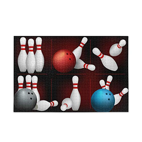 Mnsruu Magic Bowling Ball Sport Puzzle Freizeit Kreative Spiele 1000 Teile für Erwachsene Kinder Geschenk von Mnsruu