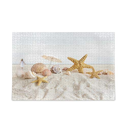 Mnsruu Meer Strand Sand Seestern Muschel Puzzle Freizeit Kreative Spiele 1000 Teile für Erwachsene Kinder Geschenk von Mnsruu