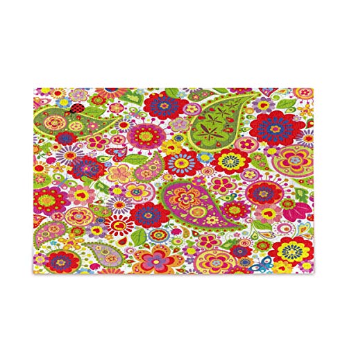 Mnsruu Paisley Poppy Flower Marienkäfer Schmetterling Floral Puzzle Freizeit Kreative Spiele 1000 Teile für Erwachsene Kinder Geschenk von Mnsruu