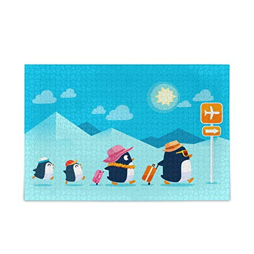 Mnsruu Pinguin Familie Vogel Puzzle Freizeit Kreative Spiele 1000 Teile für Erwachsene Kinder Geschenk von Mnsruu