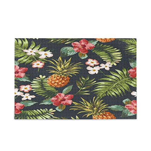 Mnsruu Vintage Ananas Fruchtblüte Puzzle Freizeit Kreative Spiele 1000 Teile für Erwachsene Kinder Geschenk von Mnsruu