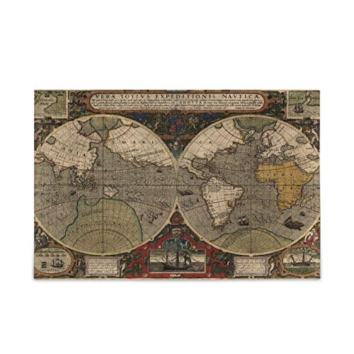 Vintage Kunst Weltkarte Jigsaw Puzzle 1000 Teile für Erwachsene Klassische Jigsaw Puzzles aus Papier Wanddekoration Geschenk ab 12 (70x50cm) von Mnsruu