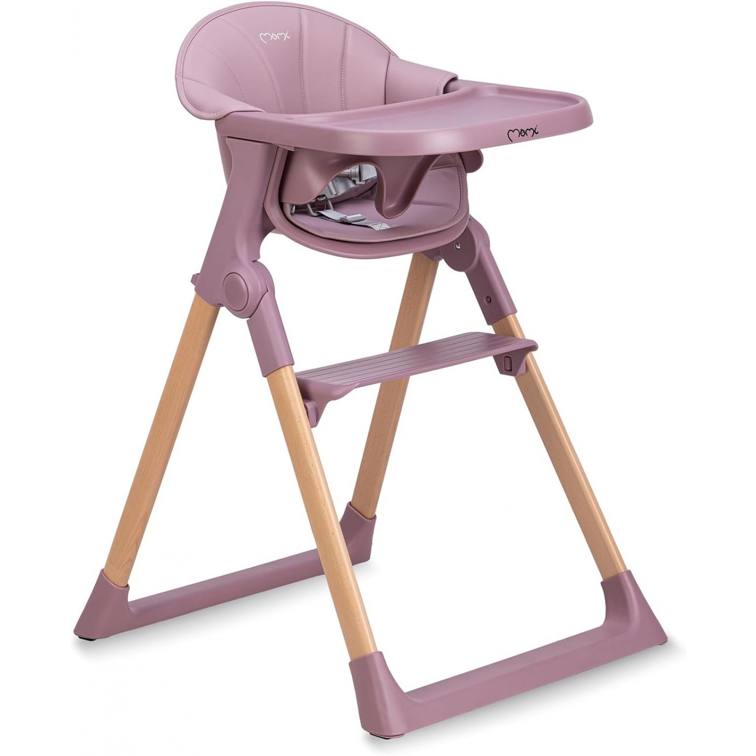 MoMi KALA il seggiolone pappa per i bambini con cintura di sicurezza a 5 punti Pink von MoMi