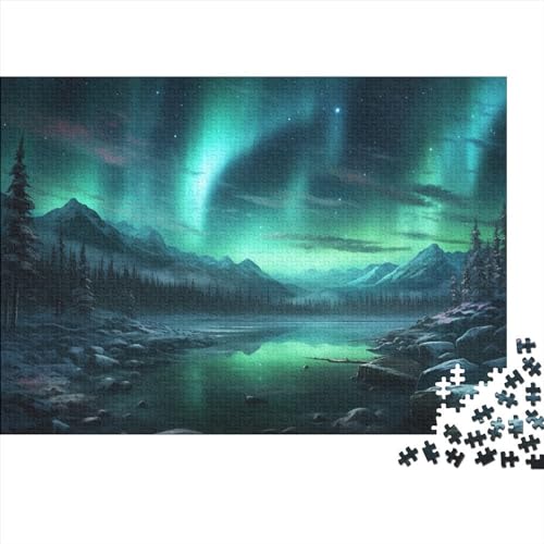 Northern Lights and Snow 1000 Teile Bright and Colorful Erwachsene Puzzle Home Decor Educational Game Family Challenging Games Geburtstag Entspannung Und Intelligenz 1000pcs (75 von MoThaF