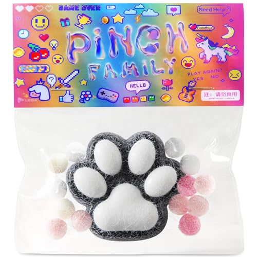 1 Stück Cat Paw Anti Stress Bälle, Taba Cat Squishy Stressball Quetschball, Funny Squeeze Antistressball Erwachsene, Anti Stress Ball Kinder, Kawaii Cat Paws Stress Spielzeug, Stressabbau Fidget Toys von MoZkkiz