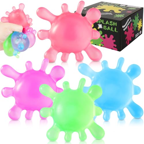 4 Stück Spritzwasser-Stressball Set - Weicher Quetschball für Erwachsene & Kinder - Ideal für Büro, Schule & Autismus-Therapie - Unterstützt Stressabbau, Sensorik & Feinmotorik Stress Ball Squishy 4 Stück Spritzwasser-Stressball Set - Weicher Quetschball für Erwachsene & Kinder - Ideal für Büro, Schule & Autismus-Therapie - Unterstützt Stressabbau, Sensorik & Feinmotorik Stress Ball Squishy von MoZkkiz