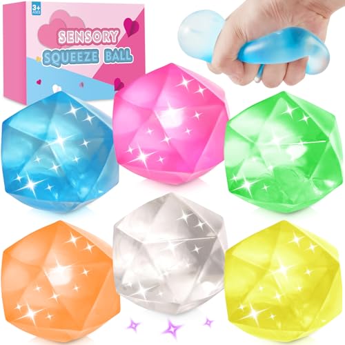 MoZkkiz 6 Stressball Set - Anti Stress Spielzeug für Erwachsene & Kinder - Perfekt für Büro, Schule, Alltag & Autismustherapie - Unterstützt Stressabbau, Sensorik & Handkoordination von MoZkkiz