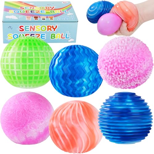 MoZkkiz 6Stück Farbwechsel Elastikball Set - Zufällige Farben, Anti Stress Spielzeug für Erwachsene & Kinder - Ideal für Büro, Schule & Alltag - Unterstützt Stressabbau & Autismustherapie​ von MoZkkiz