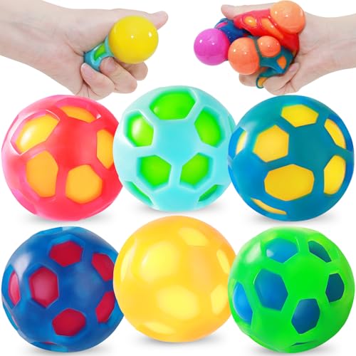 MoZkkiz 6Stück Farbwechsel-Stressball Set - Anti Stress Spielzeug für Erwachsene & Kinder | Entspannung im Büro, Schule & zu Hause | Ideal für Autismus-Therapie & Handtrainung von MoZkkiz