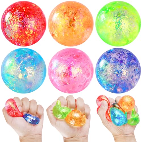 Mozkkiz 6er Set Anti Stress Ball für Erwachsene Kinder Knautschball Anti Stress Bälle für Büro, Schule, Autismus Therapie - Sensorik Spielzeug, Stressabbau, Wutball, Feinmotorik Training von MoZkkiz