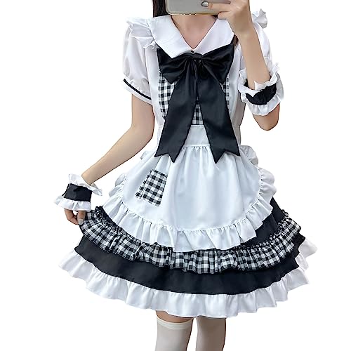 Damen Anime French Maid Dress Klassisches Anime Maid Maid Outfit Freizeit Kawaii Für Halloween Halloween Kostüm Dienstmädchen Kostüm Niedliche Oktoberfest Faschingskostüme Maid Set Für Halloween von Mobanna