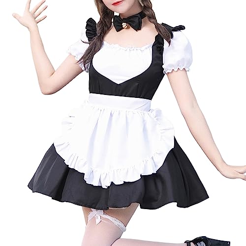 Damen Anime French Maid Dress Niedliche Klassisches Kostüm Cosplay Kleid Kawaii Casual Für Halloween Weihnachten Halloween Anime Maid Regular Fit Freizeit Maid Outfit Niedliche Maid Für Halloween von Mobanna