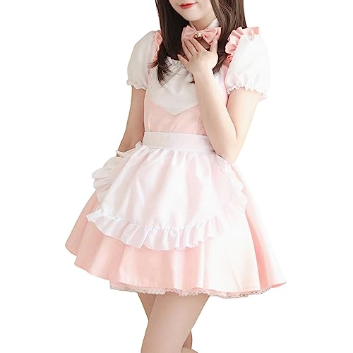 Damen Anime French Maid Dress Niedliche Klassisches Kostüm Cosplay Kleid Kawaii Casual Für Halloween Weihnachten Halloween Anime Maid Regular Fit Freizeit Maid Outfit Niedliche Maid Für Halloween von Mobanna