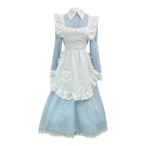 Damen French Maid Dress Oktoberfest Halloween Kostüm Für Halloween Freizeit Slim Fit Cosplay Weihnachten Halloween Dienstmädchen Kostüm Regular Klassisches Maid Kostüm Maid Outfit Für Halloween von Mobanna