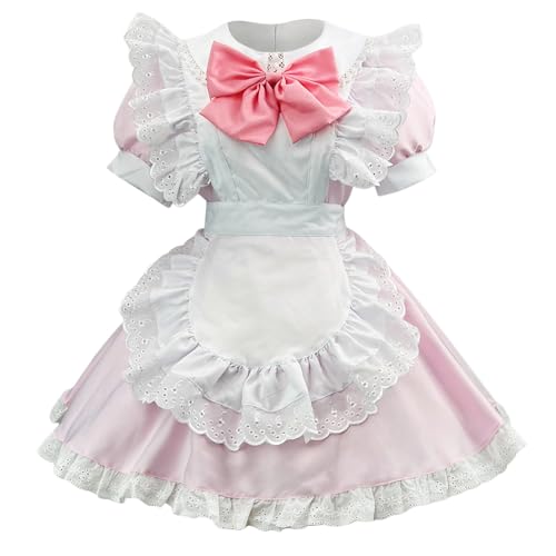 Damen French Maid Dress Oktoberfest Klassisches Kostüm Weihnachten Halloween Freizeit Niedliche Regular Fit Maid Outfit Cosplay Kleid Casual Für Halloween Faschingskostüme Anime Maid Für Halloween von Mobanna