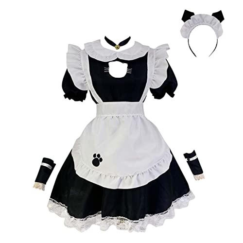 French Maid Dress Damen Casual Für Halloween Maid Outfit Freizeit Slim Fit Niedliche Dienstmädchen Kostüm Anime Maid Klassisches Oktoberfest Weihnachten Halloween Halloween Kostüm Für Halloween von Mobanna